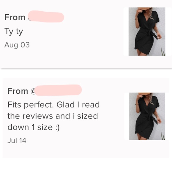 Black Wrap Side Tie Mini Dress Short Sleeves - Picture 8 of 9